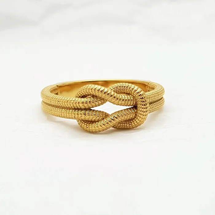 14k 18k mens womens gold knot ring carre dor Rings