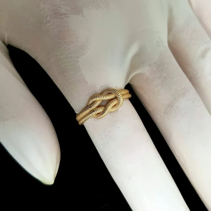 14k 18k mens womens gold knot ring carre dor Rings