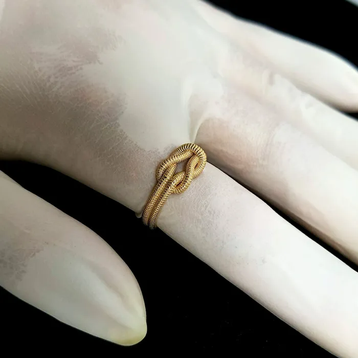 14k 18k mens womens gold knot ring carre dor Rings