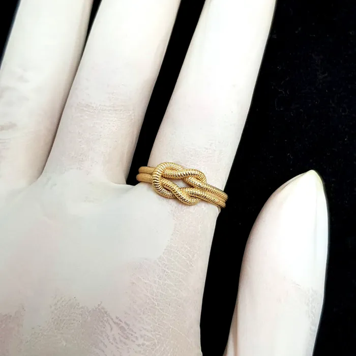 14k 18k mens womens gold knot ring carre dor Rings