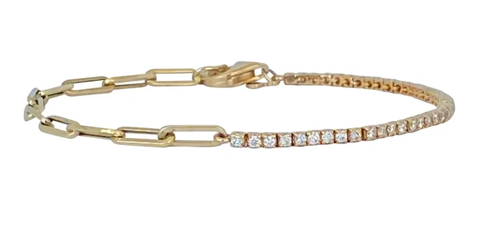 Alev Bracelets Half and half diamond tennis bracelet