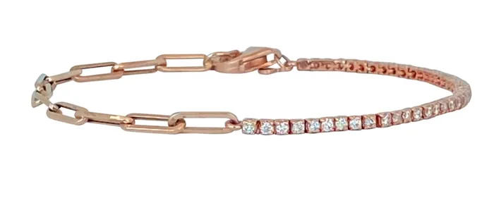 Alev Bracelets Half and half diamond tennis bracelet