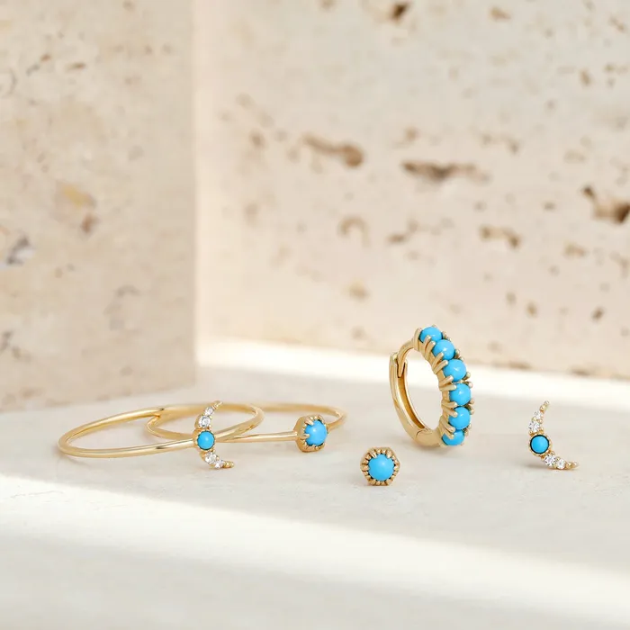 AMINA Turquoise Solitaire Single Stud AURELIE GI Earrings