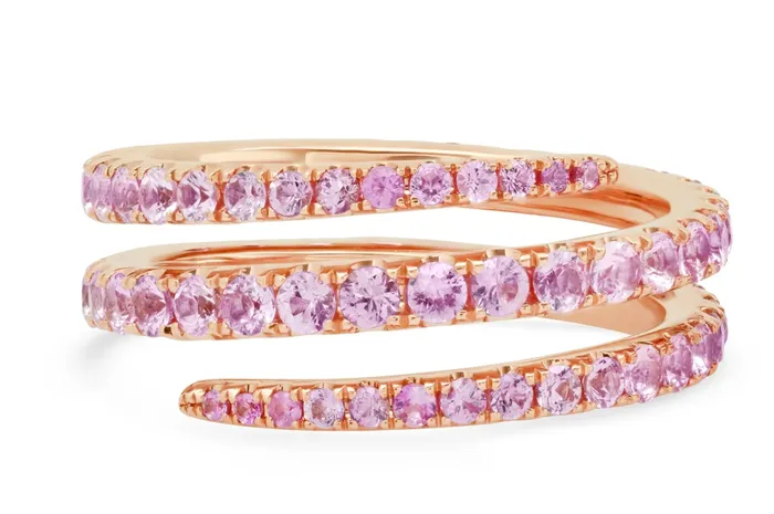 Anita Ko Rings PINK SAPPHIRE PINKY COIL RING