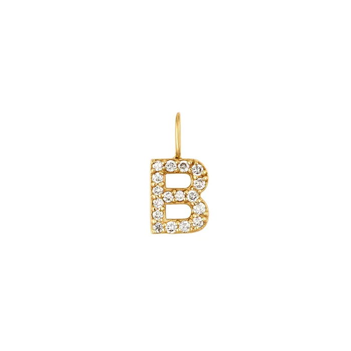 AURELIE GI B Diamond Initial Charm Charm Necklaces