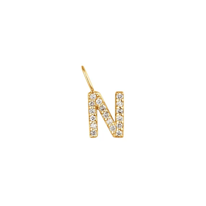 AURELIE GI Charm Necklaces N Diamond Initial Charm
