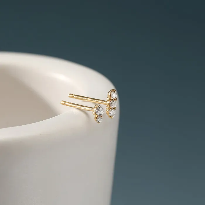 AURELIE GI Earrings AVERY DoubleDiamondSingleStud