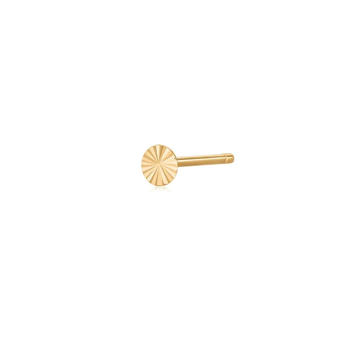 AURELIE GI Earrings CORAL Single Diamond Cut Circle Stud Earring