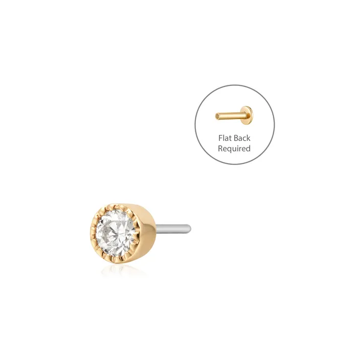 AURELIE GI Earrings EMILY Beaded LGD Threadless Flatback Earring