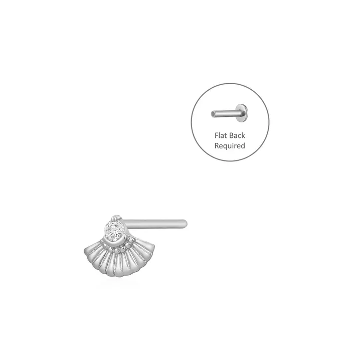 AURELIE GI Earrings KATE Single Diamond Fan Threadless Flatback Earring