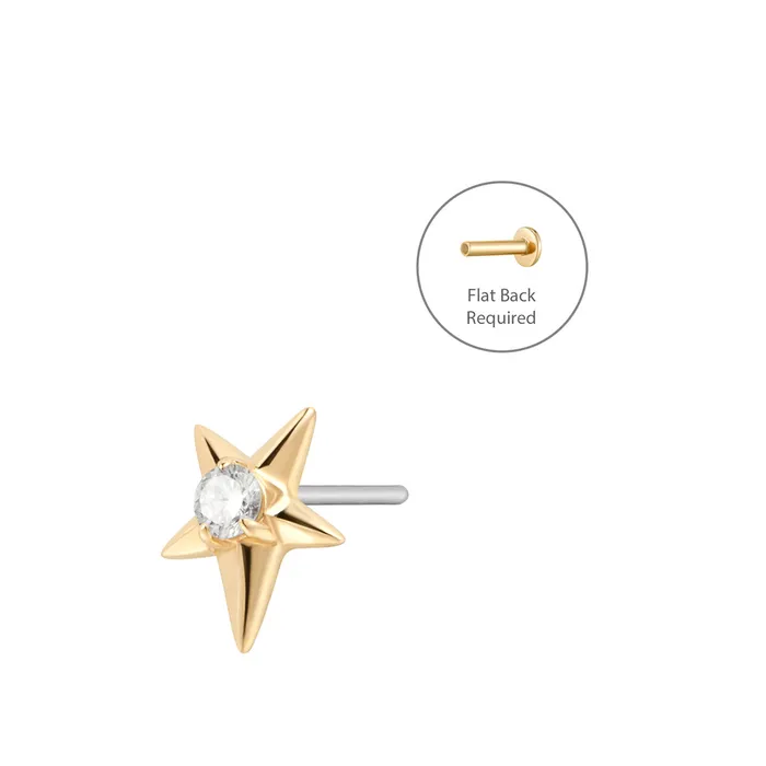 AURELIE GI Earrings STARLING Starburst LGD Threadless Flatback Earring