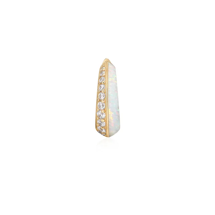 AURELIE GI Earrings TINA Opal and Lab Grown Diamond Huggie