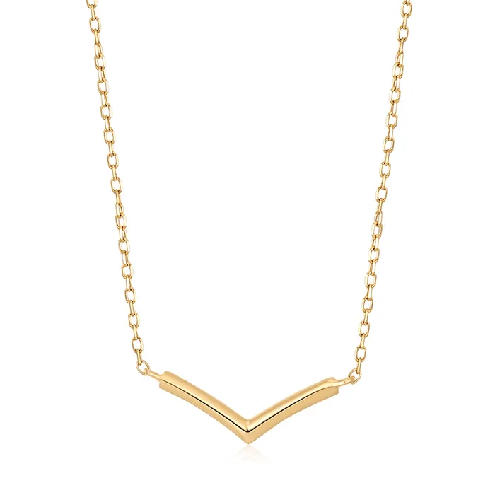 AURELIE GI Necklaces LAUREL Gold Wishbone Necklace