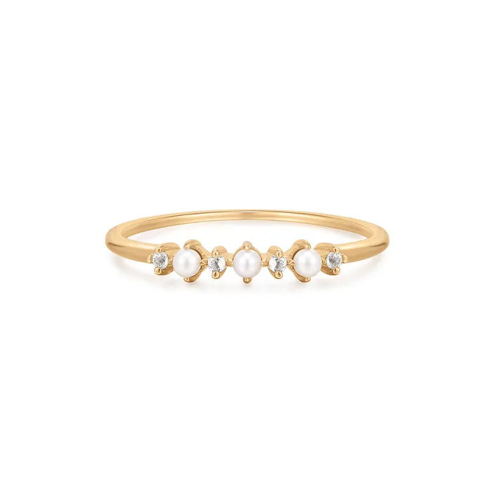 AURELIE GI Rings SYLVIA Pearl and White Sapphire Ring
