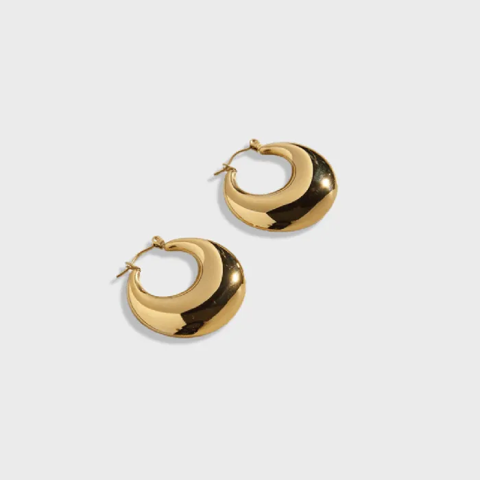 Biella Vintage Necklaces Crescent Moon Hoops