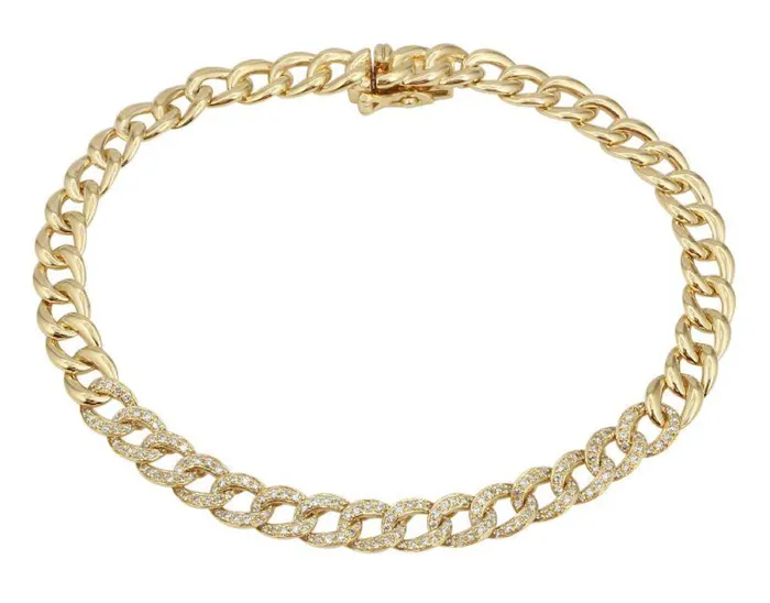 Bracelets Alev Small Diamond Cuban Chain Bracelet