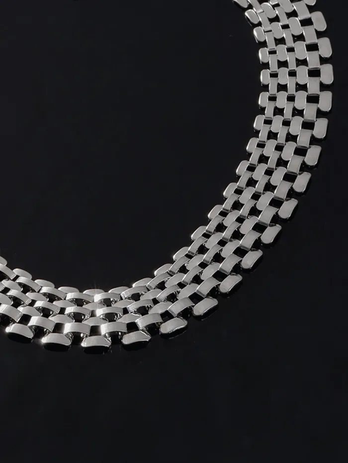 Bracelets Silver Choker Necklace Chunky Geometric Design Adjustable Length Fashion Accessory for Women Yellow Chimes