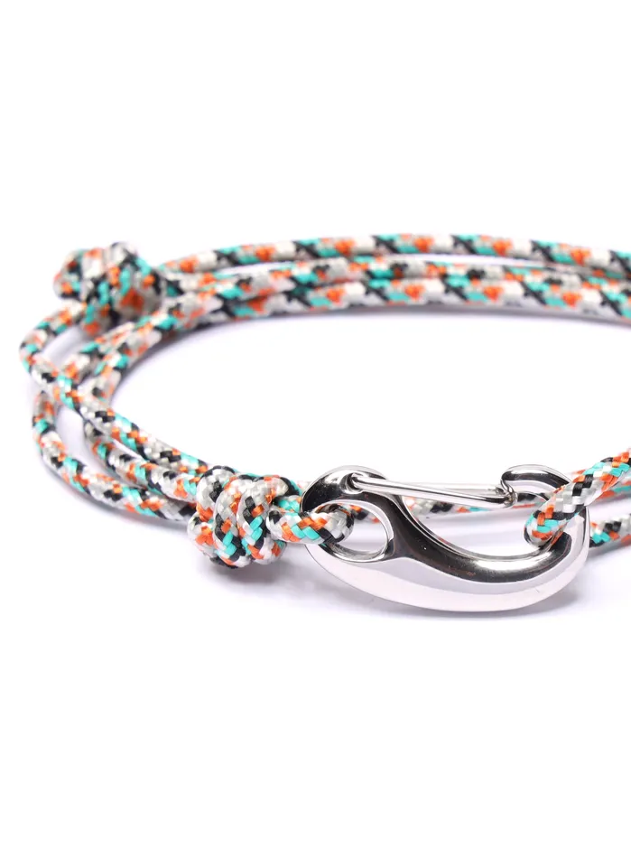 Bracelets We Are All Smith White Orange Tactical Cord Bracelet for Men Silver Clasp 25S