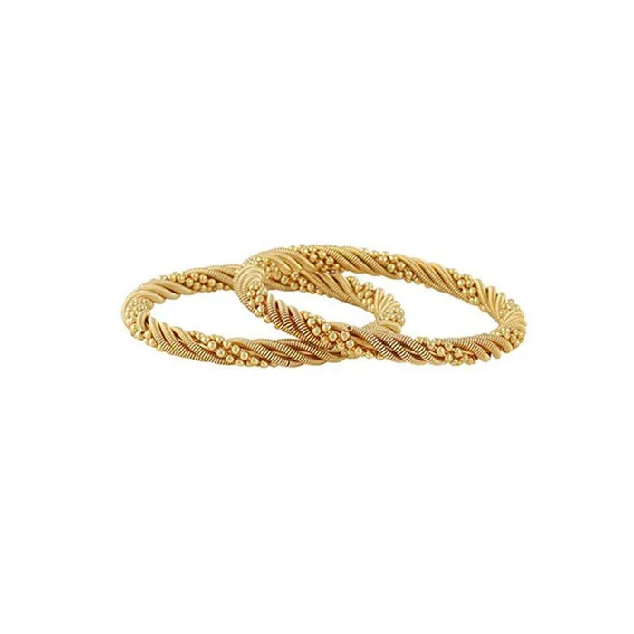 Bracelets Yellow Chimes 2 PCS Exclusive Delicate Plain Antique Gold Plated Traditional Bangles for Women and Girls 26 Yellow Chimes Bracelets Yellow Chimes 2 PCS Exclusive Delicate Plain Antique Gold Plated Traditional Bangles for Women and Girls 26 Yellow Chimes