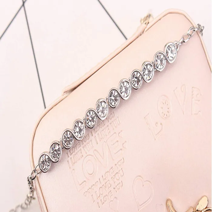 Bracelets Yellow Chimes Crystals Studded Silver Tennis Bracelet for Women and Girls Yellow Chimes