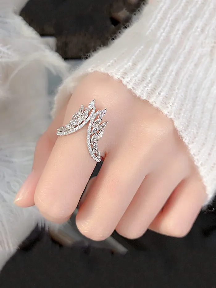Bracelets Yellow Chimes Ring for women Elegant Austrian Crystal Studded Silver Plated White Adjustable Ring for Women and Girls Style2 Yellow Chimes