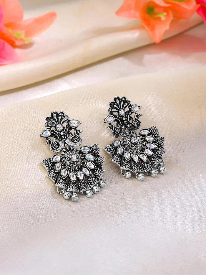 Bracelets Yellow Chimes Silver Oxidised Drop Earrings Elegant Jewelry for Women Lightweight Design 55cm Oxidised Silver