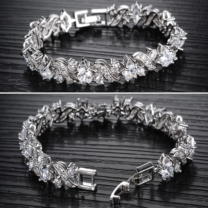 Bracelets Yellow Chimes Women Crystal Bracelets Silver Toned Bracelets for Women CZ Crystals Bracelet For Women Birthday Gift for Girls Women Anniversary Gift for Wife Yellow Chimes