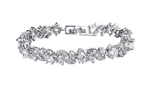 Bracelets Yellow Chimes Women Crystal Bracelets Silver Toned Bracelets for Women CZ Crystals Bracelet For Women Birthday Gift for Girls Women Anniversary Gift for Wife Yellow Chimes
