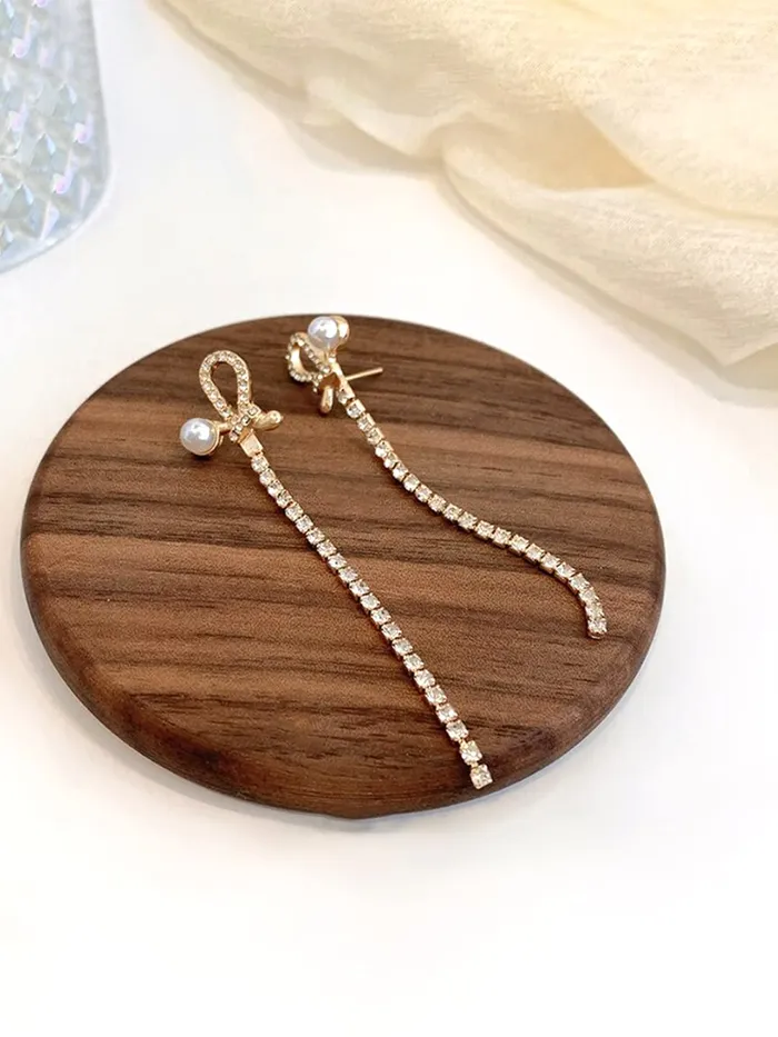Bracelets Yellow Chimes Yellow Chimes Earrings for Women and Girls Pearl Dangler Gold Tone Pearl and Crystal Long Danglers Earrings Birthday Gift for girls and women Anniversary Gift for Wife