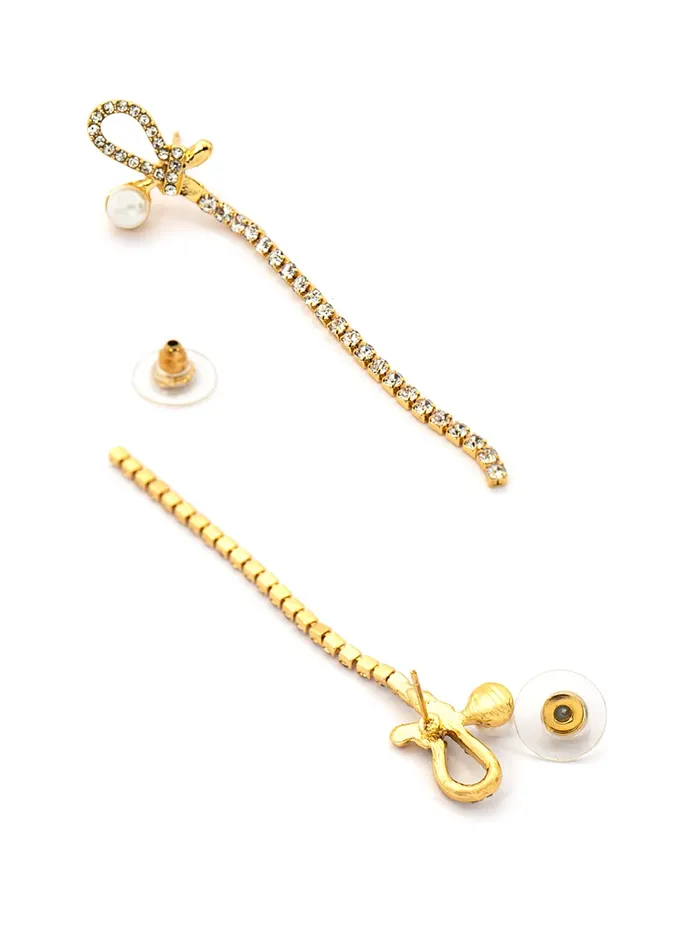 Bracelets Yellow Chimes Yellow Chimes Earrings for Women and Girls Pearl Dangler Gold Tone Pearl and Crystal Long Danglers Earrings Birthday Gift for girls and women Anniversary Gift for Wife