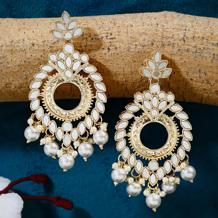 Bracelets Yellow Chimes Yellow Chimes Earrings for Women Oxidised Gold Plated Peacock Designed Crystal studded Beads Drop Chandbali Drop Earrings for Women and Girls ER 7