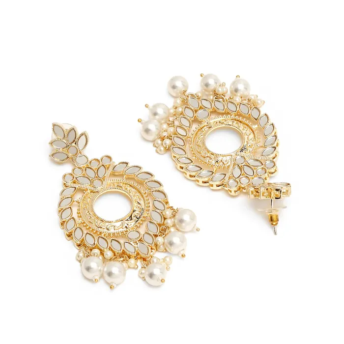 Bracelets Yellow Chimes Yellow Chimes Earrings for Women Oxidised Gold Plated Peacock Designed Crystal studded Beads Drop Chandbali Drop Earrings for Women and Girls ER 7
