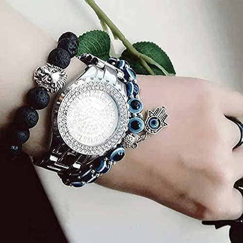 Bracelets Yellow Chimes Yellow Chimes Evil Eye Bracelet for Women Evil Eye Beads Studded Golden Kada Bracelet for Women and Girls