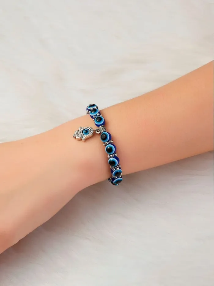 Bracelets Yellow Chimes Yellow Chimes Evil Eye Bracelet for Women Evil Eye Beads Studded Golden Kada Bracelet for Women and Girls
