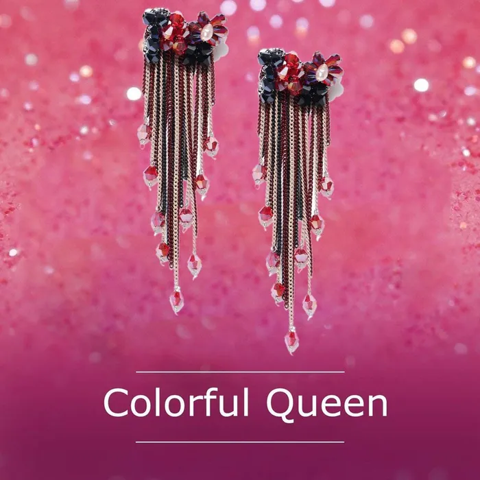 Bracelets Yellow Chimes Yellow Chimes Floral Design Onyx Red Long Dangle Earrings For Women Girls
