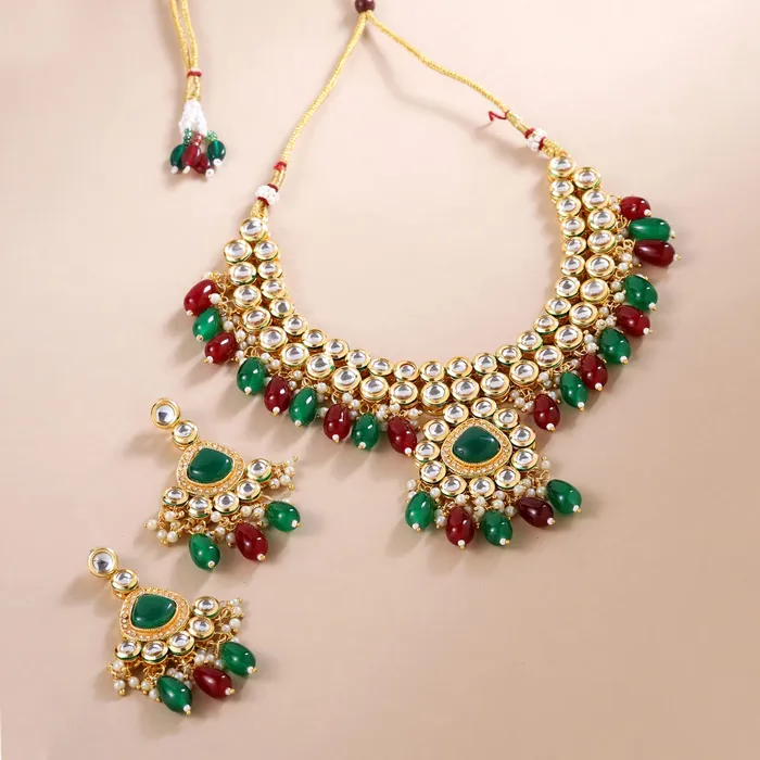 Bracelets Yellow Chimes Yellow Chimes Jewellery Set for Women and Girls Beads Necklace Set for Women Gold Plated White Beads Beaded Necklace Set Birthday Gift for girls and women Anniversary Gift for Wife