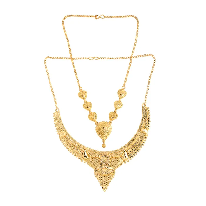 Bracelets Yellow Chimes Yellow Chimes Jewellery Set for Women and Girls Gold Necklace Set for Women Gold Toned Bridal Designed Necklace Set Birthday Gift for girls and women Anniversary Gift for Wife
