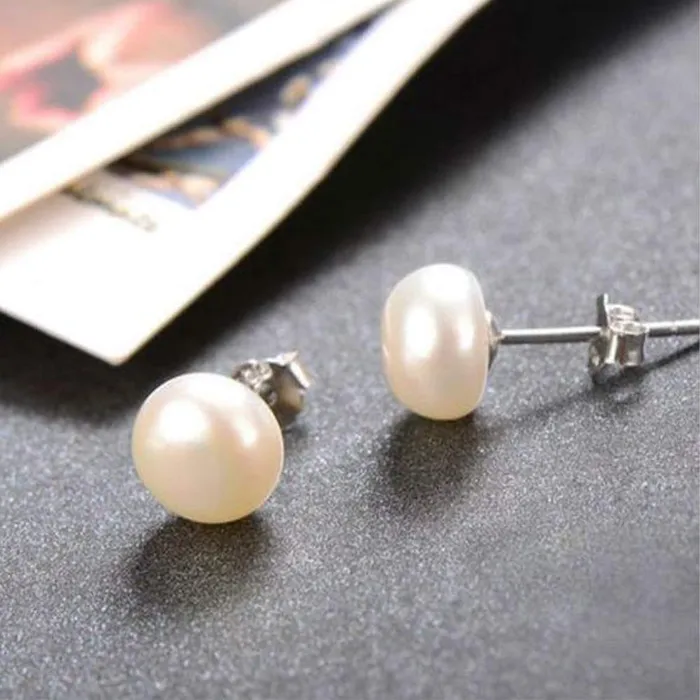 Bracelets Yellow Chimes Yellow Chimes Original Freshwater Button Pearl 925 Sterling Silver Hallmark and Certified Purity Studs Earrings for Women and Girls