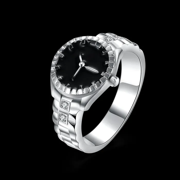 Bracelets Yellow Chimes Yellow Chimes Watch Shape Non Functioning 925 Silver Plated Ring for Girls and Women