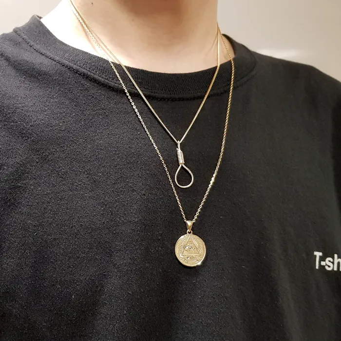 carre dor Necklaces 14k 18k gold noose necklace pendant 1 for women and men
