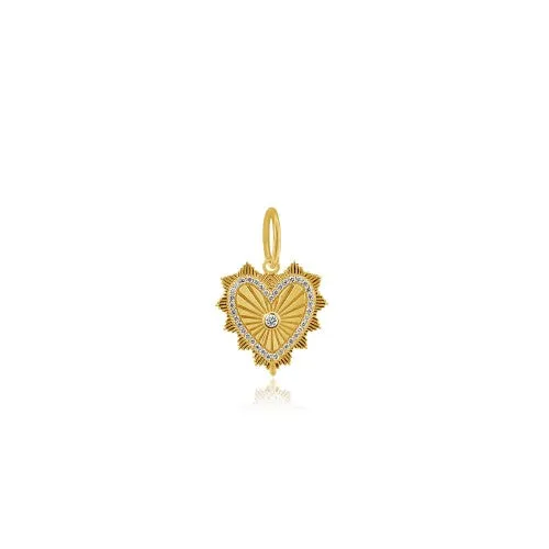 Charm Necklaces Monarch Market Gold Spike Heart Charm
