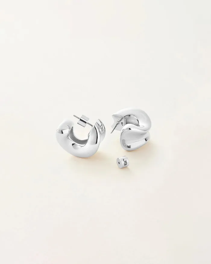 Chunky Doune Hoops Silver Jenny Bird Rings