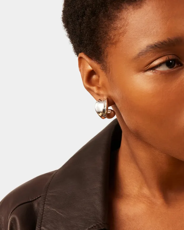 Chunky Doune Hoops Silver Jenny Bird Rings