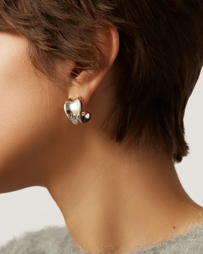Chunky Doune Hoops Silver Jenny Bird Rings