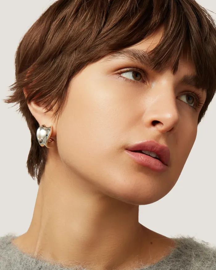 Chunky Doune Hoops Silver Jenny Bird Rings