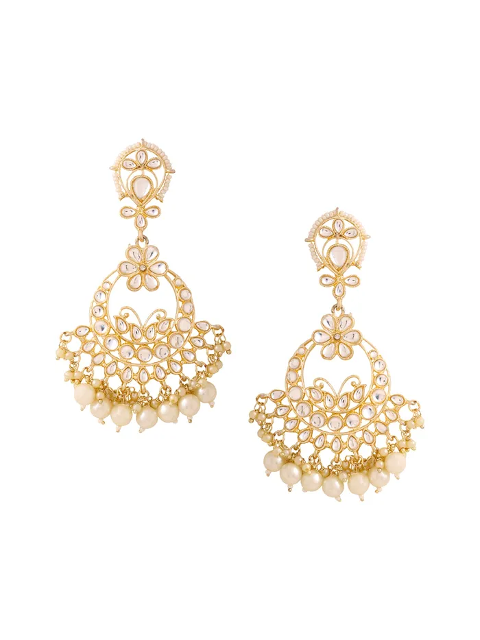 Combo Gold Plated Kundan Chandbali Earrings Lightweight Elegant 8cm Universal Size Gold Yellow Chimes Necklaces Combo Gold Plated Kundan Chandbali Earrings Lightweight Elegant 8cm Universal Size Gold Yellow Chimes Necklaces