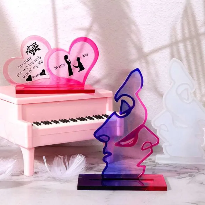 Couple Theme Display Stand Silicone Mold Resinarthub Rings