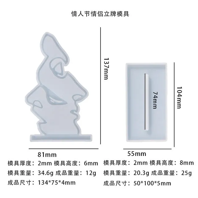Couple Theme Display Stand Silicone Mold Resinarthub Rings