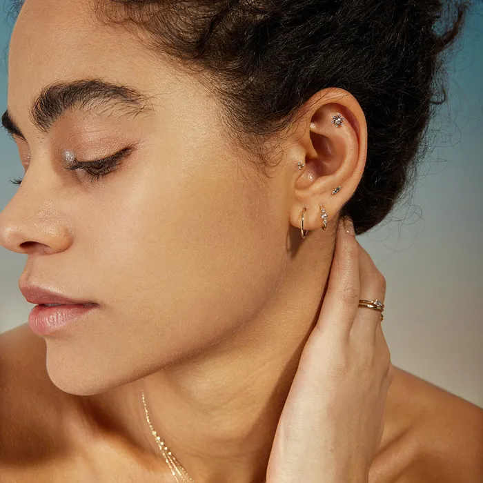 DELPHI Grey Diamond Threadless Flatback Earring AURELIE GI Earrings