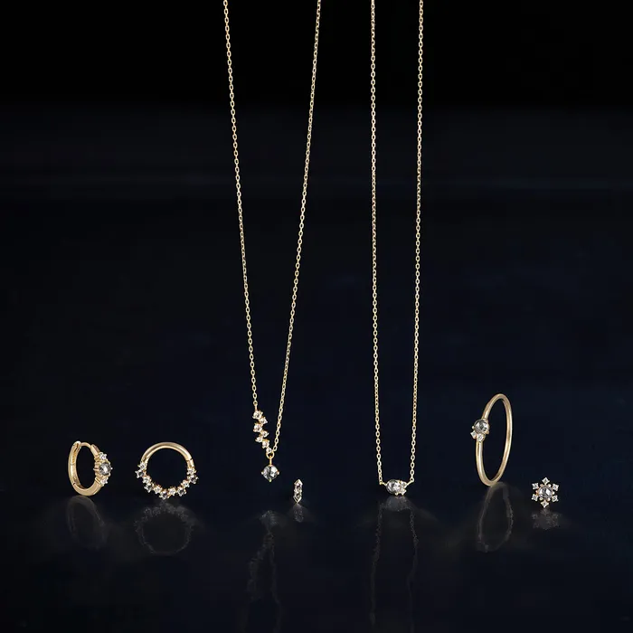 DELPHI Grey Diamond Threadless Flatback Earring AURELIE GI Earrings